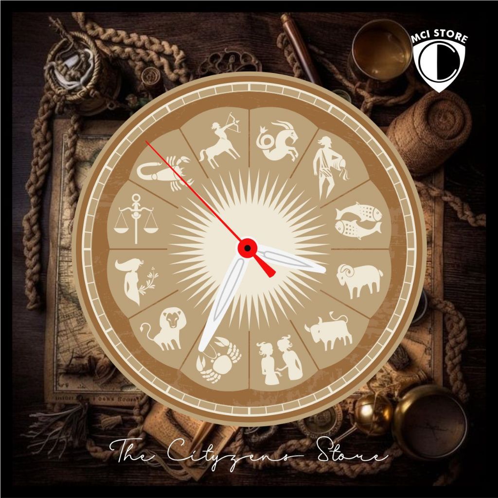 Jam Dinding Bulat Custom Zodiak 4