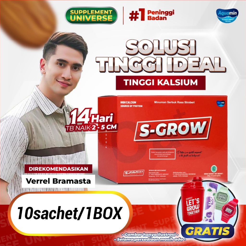 

1 BOX - S-GROW Supplement Susu Peninggi Badan Remaja dan Dewasa Terbaik - BPOM