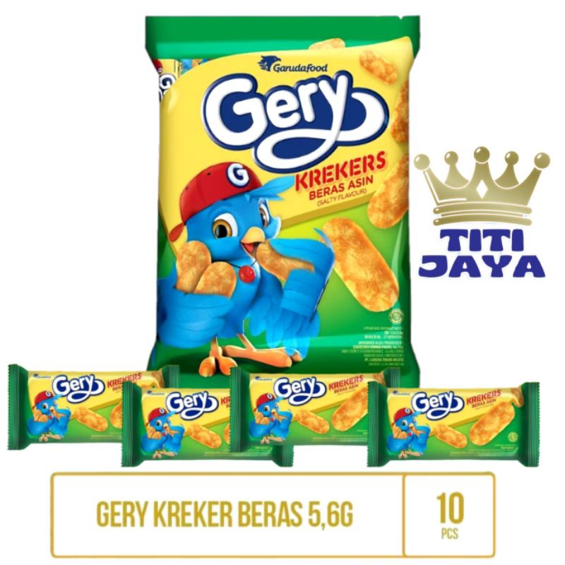 

GERY CRACKERS BERAS ASIN 5,6GR ISI 10PCS KRAKER SNACK WAFER JAJANAN ANAK