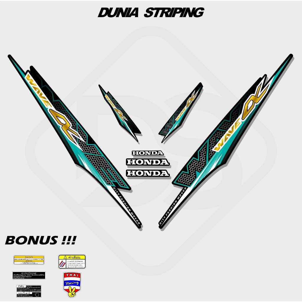 STRIPING STICKER STOCK DECAL STIKER HONDA SUPRA FIT NEW / WAVE LX VIETNAM / LIS SUPRA FIT 110 / VARI
