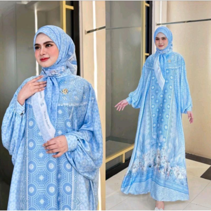 KAFTAN SET HIJAB MONO FLOWER BY SHELLASAUKIA ORIGINAL