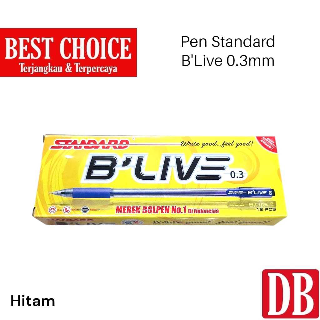 

HJK Ballpoint / Pulpen Standard B'LIVE / Blive / B'LIVE NOX / Blive Nox 0.3 mm Hitam (12 pcs)