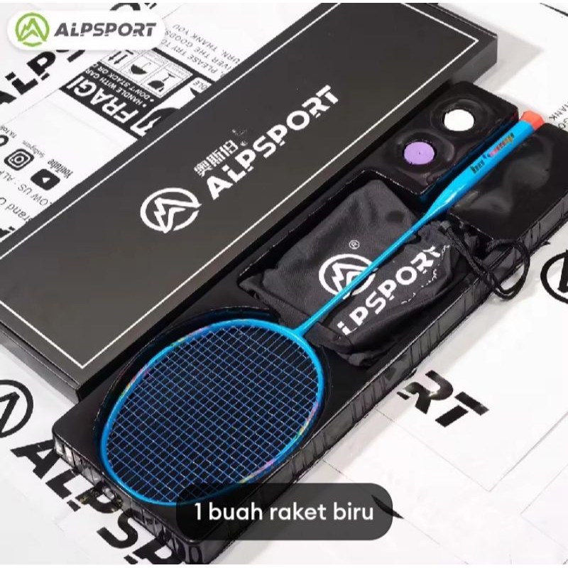ALP SPORT Raket Badminton Super Ringan 8U 35LBS G5 FULL Serat Karbon