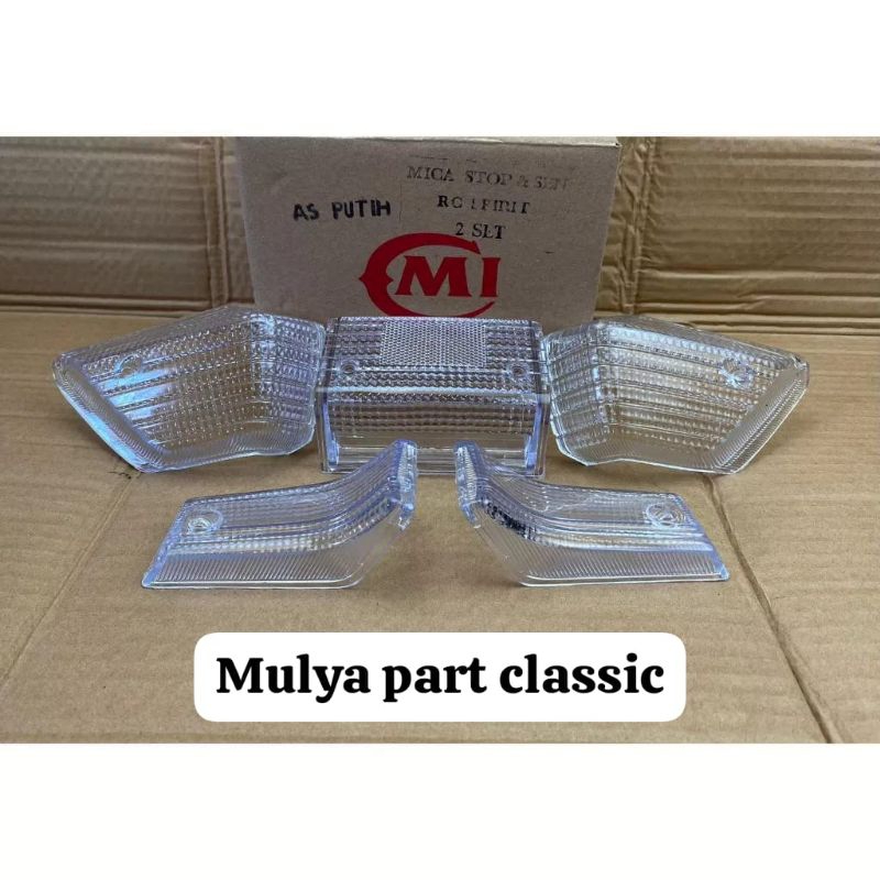 kaca mika lampu stoplamp stopan set mika sen sein depan belakang suzuki RC100 RC80 bravo putih benin