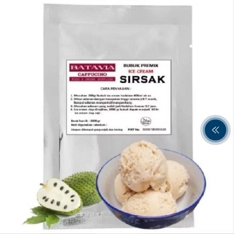

BUBUK ICE CREAM RASA SIRSAK 500 GRAM/ES KRIM POWDER HARD/SOFT