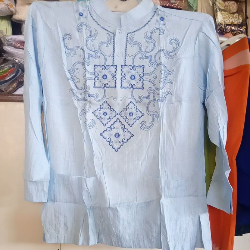 Azwa baju takwa lembut koko bordir bunga