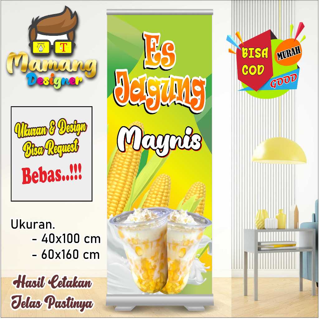 Cetak Banner Spanduk Custom Es Jagung Viral Atau Jasuke bb