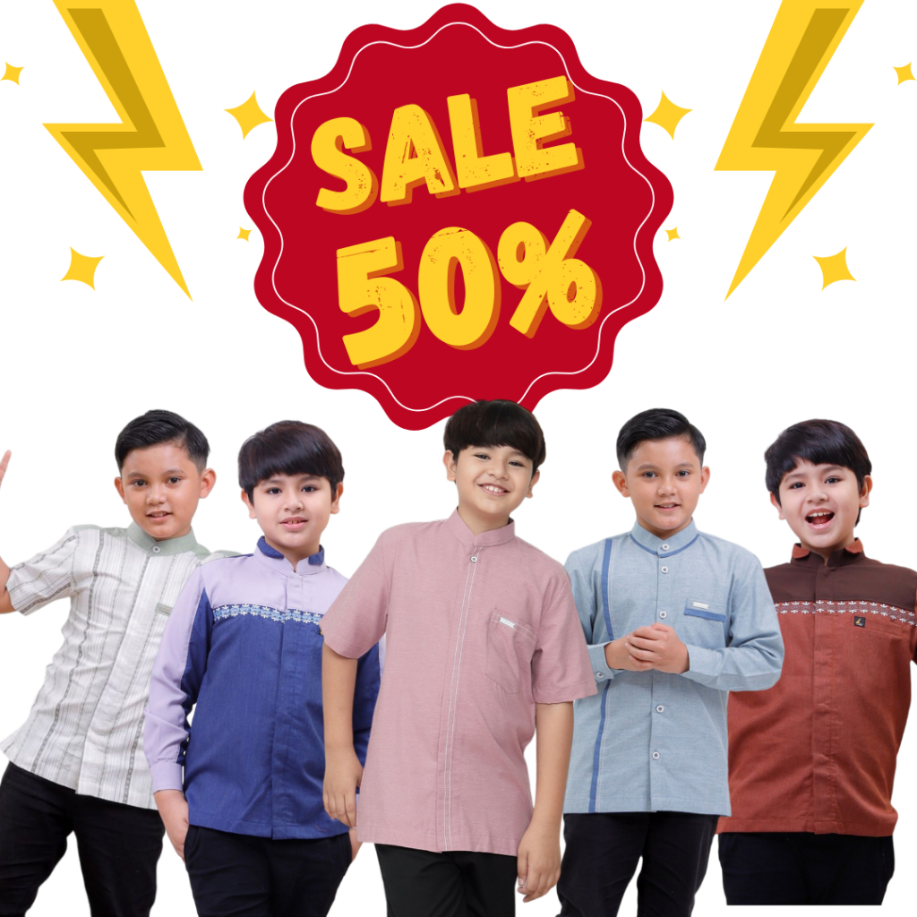 PROMO OBRAL ATASAN KOKO ANAK LENGAN PANJANG PENDEK TERBARU LUCU SERAGAMAN NGAJI - BUSANA MUSLIM ANAK