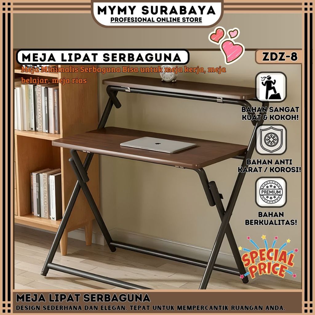 MYMY.SURABAYA Meja Lipat Multifungsi Terbaru Meja Laptop Meja Belajar Meja Minimalis Serbaguna Meja 