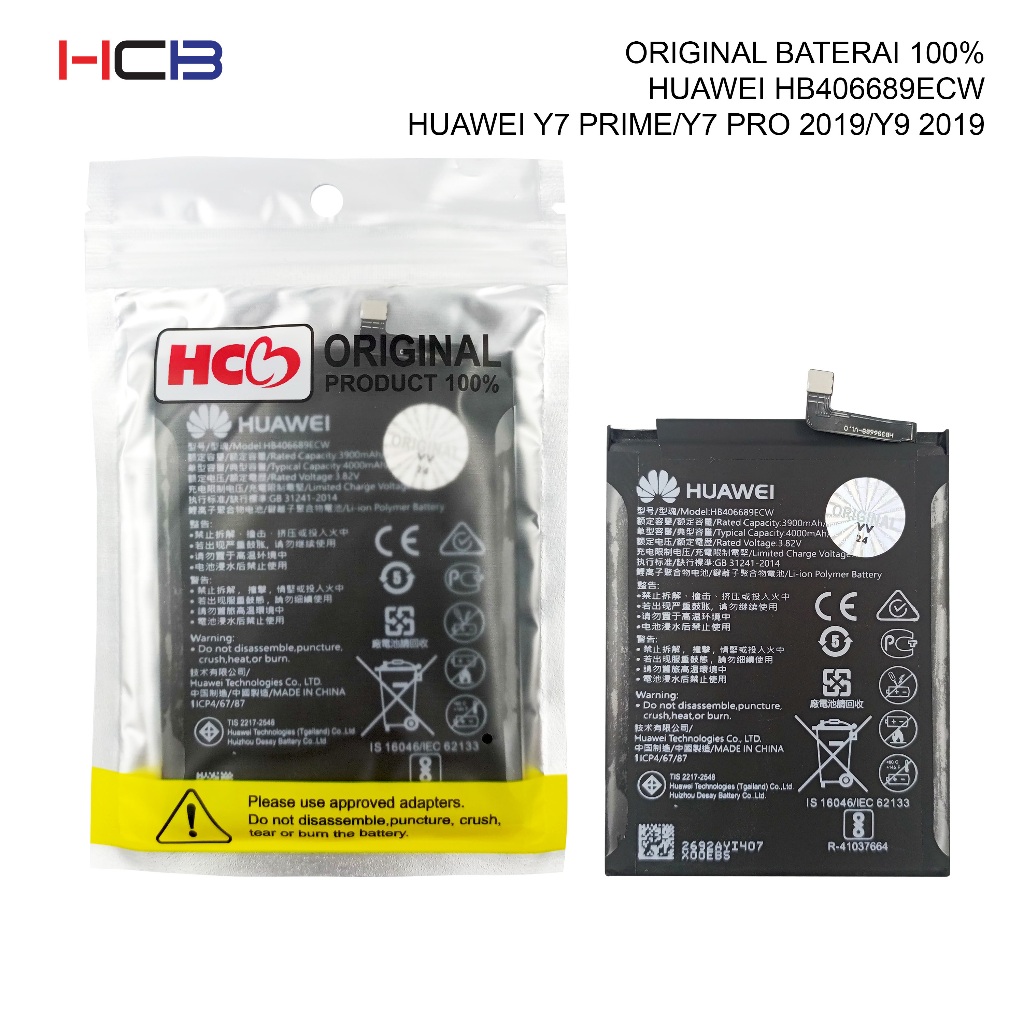 BATERAI HUAWEI HB406689ECW HUAWEI Y7 PRIME / Y7 PRO 2019 / Y9 2019 ORIGINAL 100%