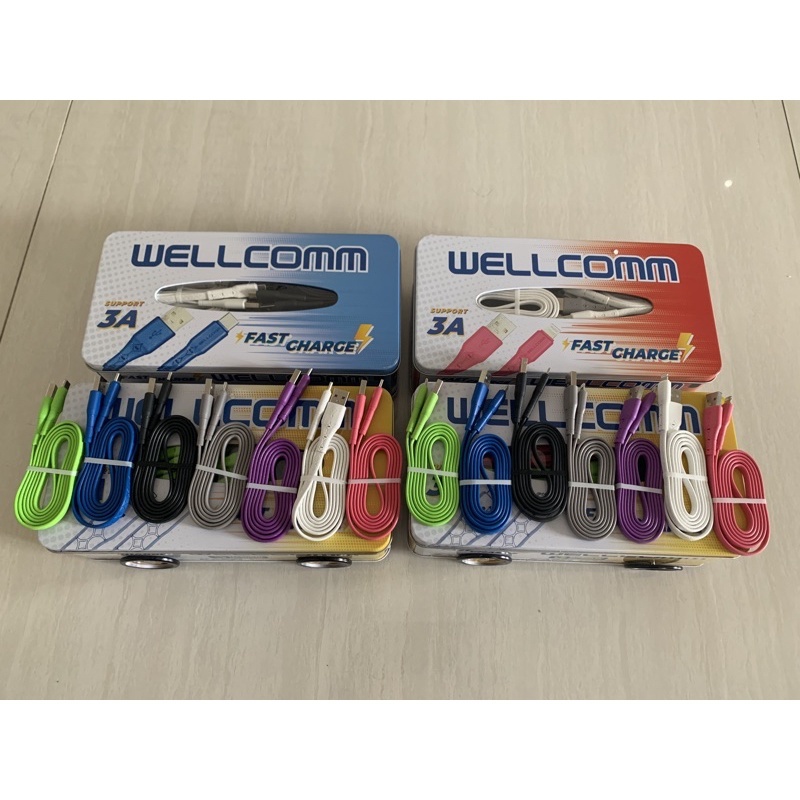 [GROSIR] KABEL DATA WELLCOMM MOBIL USB TO C / USB TO LIGHTNING / USB TO MICRO / TYPE C TO LIGHTNING 
