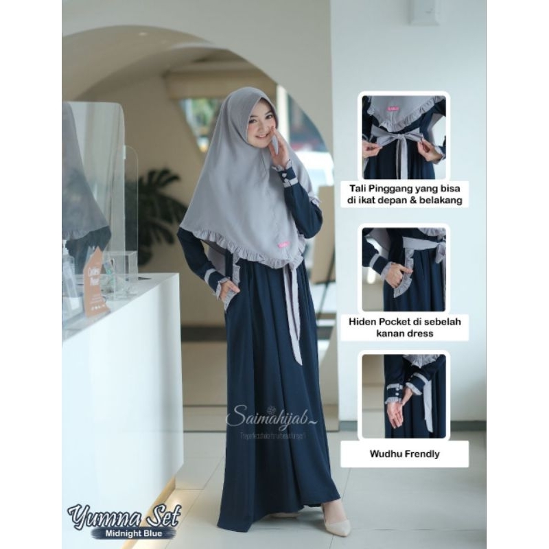 yumna by saima hijab/ gamis set /gamis muslim/