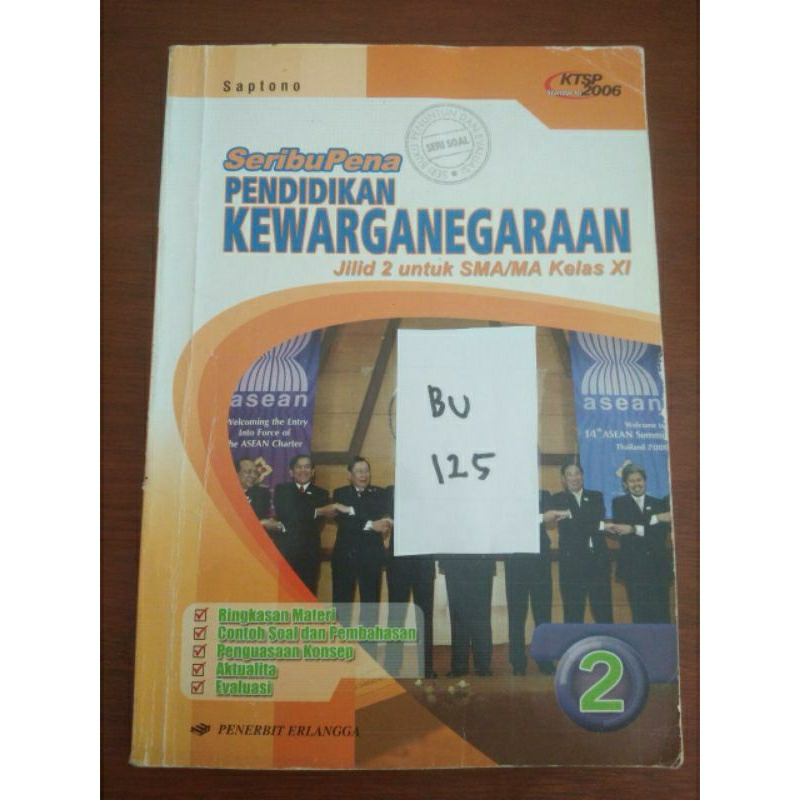 

SERIBU PENA PENDIDIKAN KEWARGANEGARAAN JILID 2 UNTUK SMA/MA KELAS XI (BU125)