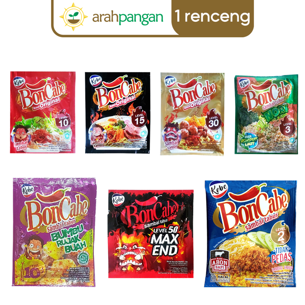 

Boncabe SACHET 1 RENCENG ISI 12 PCS Sambal Tabur Bubuk