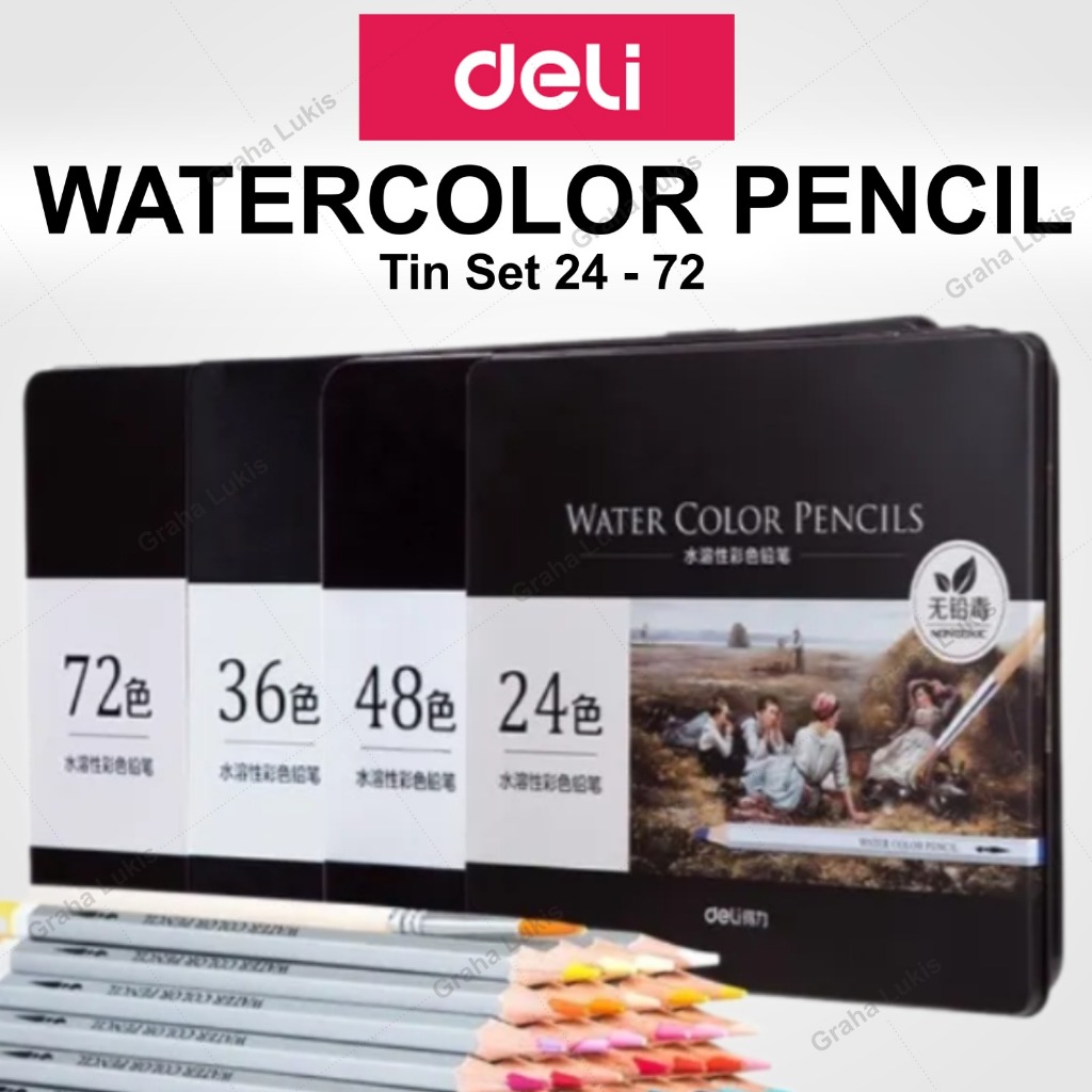 

Deli Pensil Warna Cat Air / Watercolor Pencil - 72/48/36/24 Warna/color