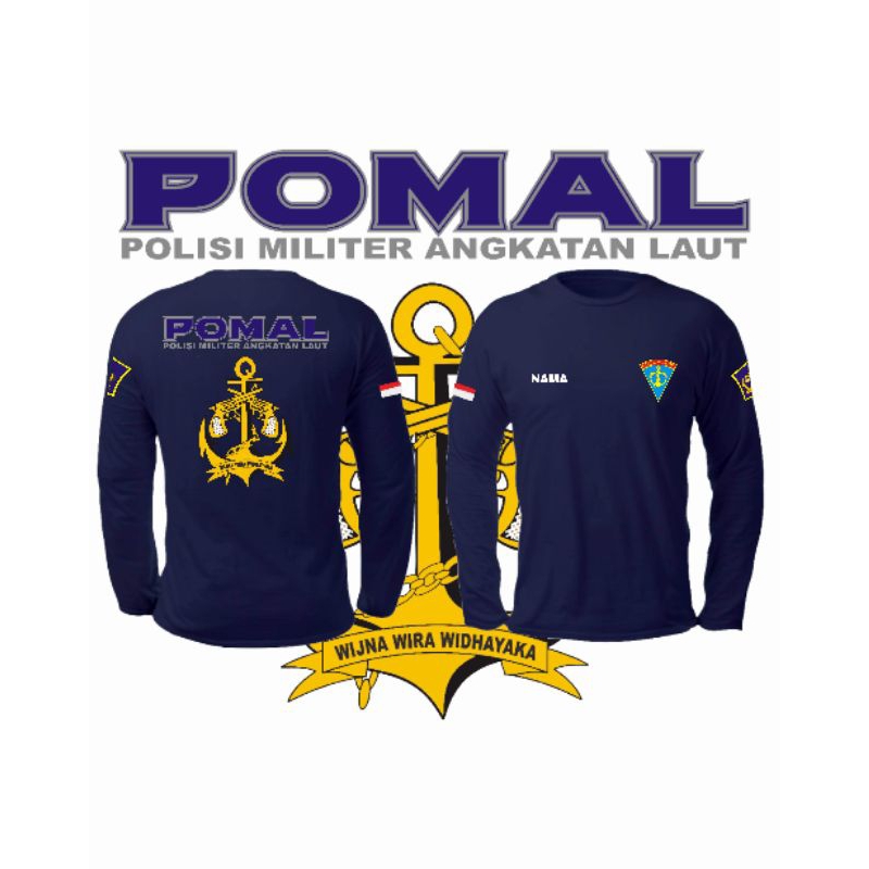 kaos pomal lengan panjang/polisi militer/angkatan laut