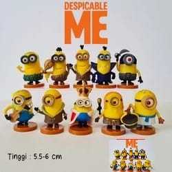 Set Figure Koleksi Minion / Topper Hiasan Kue Ultah Minion 10 pcs