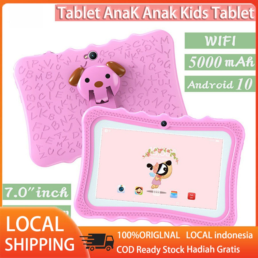 disforiaseller [ORI ]TAB Anak Kids Tablet 3/64G Touch Screen Android 10 7 inch WiFi TabletPC Tablet