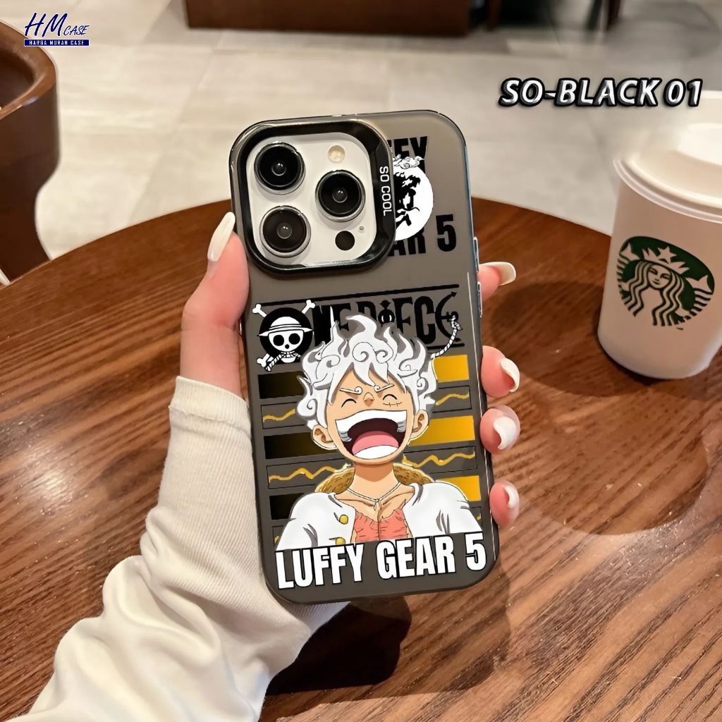 Case IMD Hybrid Plate Hologram The North Face / Softcase One Piece Luffy Gear 5 for Poco C75 Poco F6