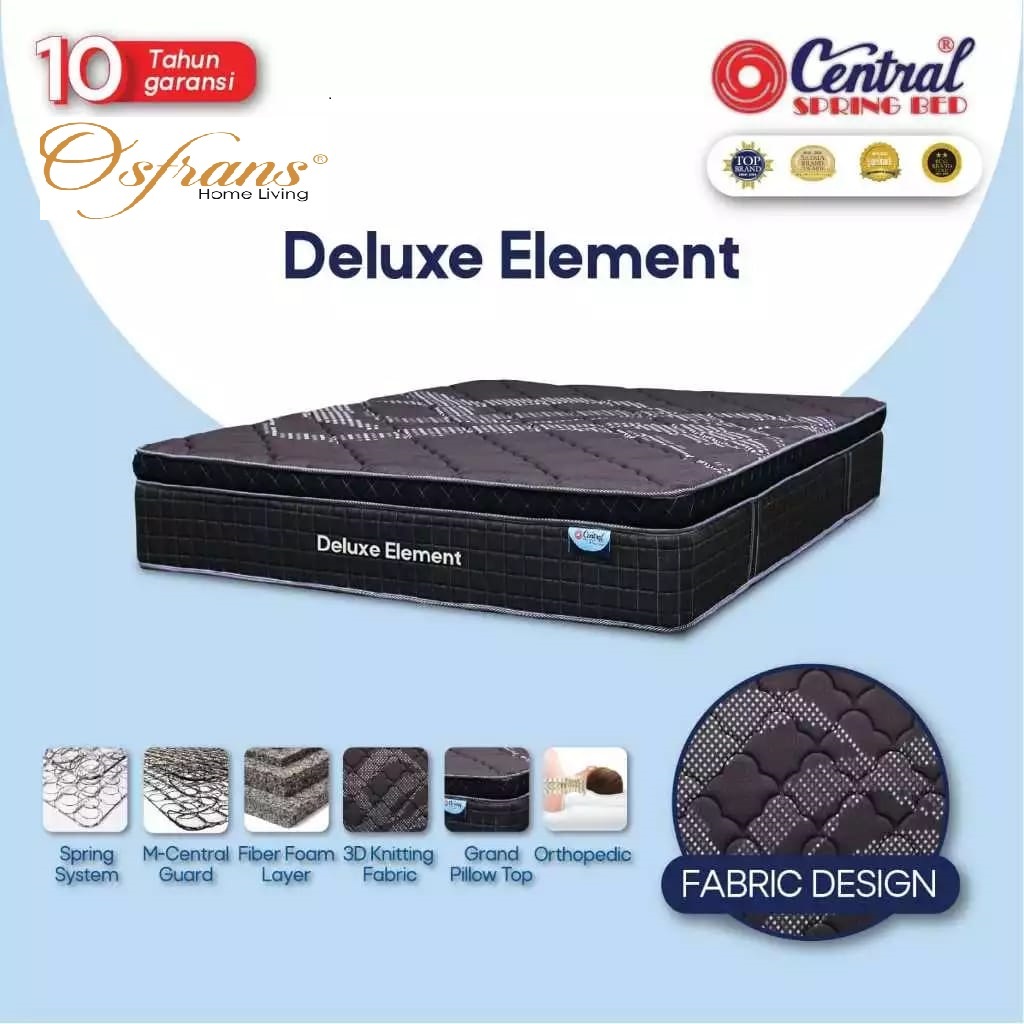 CENTRAL SPRINGBED DELUXE ELEMENT PILLOW TOP - HANYA KASUR / MATRAS OSFRANS