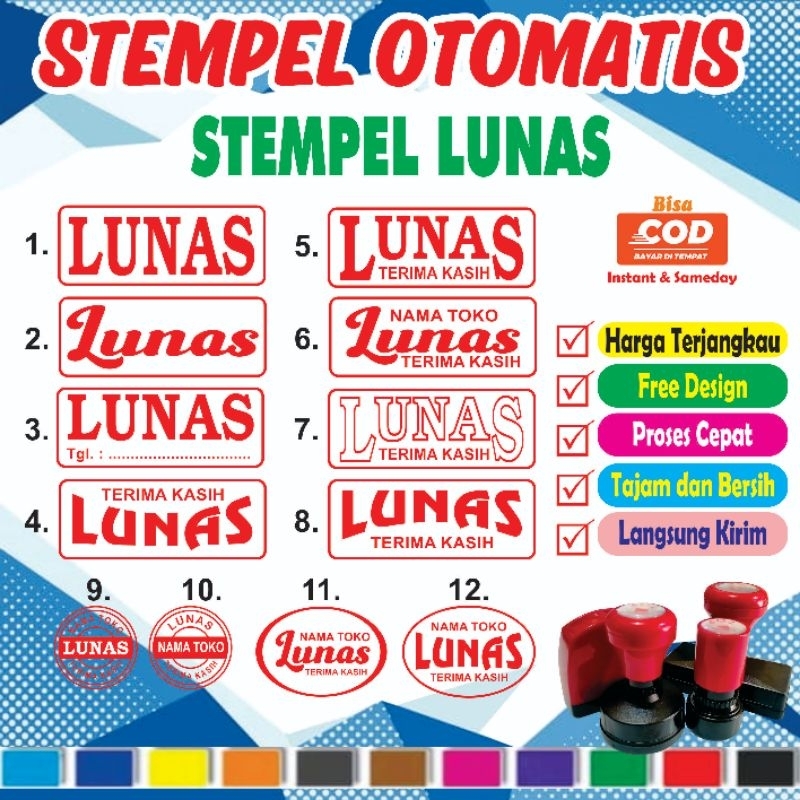 

STEMPEL LUNAS / Stempel Otomatis Lunas