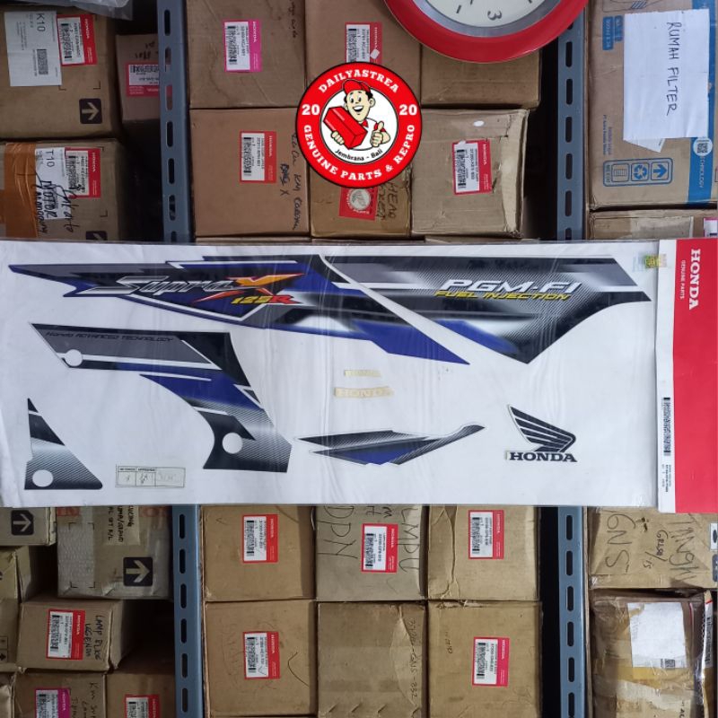 LIS STICKER STRIPING BODY PUTIH BIRU HONDA SUPRA X 125 R PGM-FI 2006 ORIGINAL ORI 871X0-KTM-770ZA
