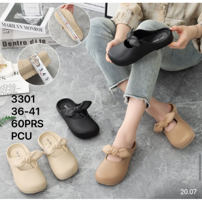 Sandal Bapau Karet Import Empuk Lembut Elastis Motif Pita Karet Balance3301