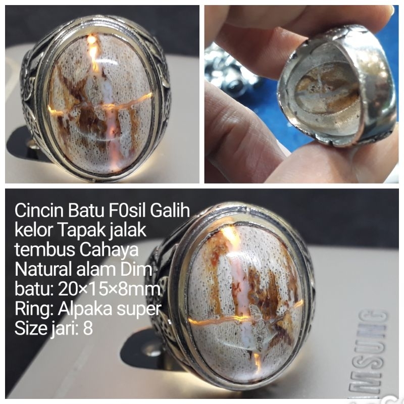 CINCIN BATU GALIH KELOR ADA MOTIF TAPAK JALAK TEMBUS NATURAL ALAM