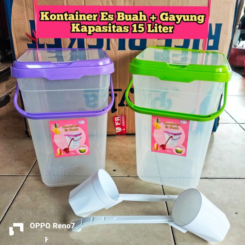 Kontainer es buah 15 liter +gayung