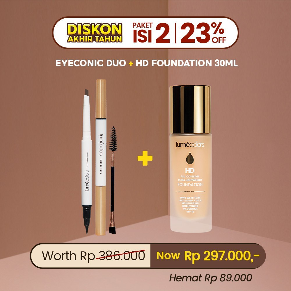 PAKET PROMO LUMECOLORS FOUNDATION EYECONIC DUO