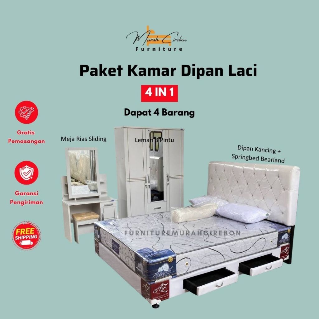 PAKET SESERHANA BEDROOM SET PAKET KAMAR DIPAN LACI - Furniture Murah Cirebon