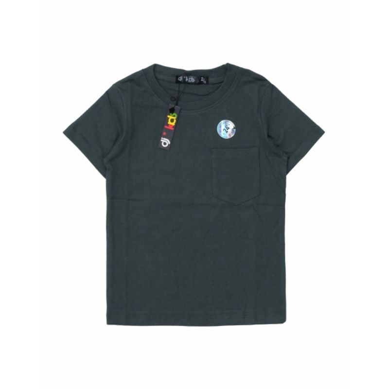 KAOS POLOS ANAK KANTONG DEPAN / DJ KIDS COTTON COMBED 24S (WARNA ABU-ABU TUA / ANCHOR)