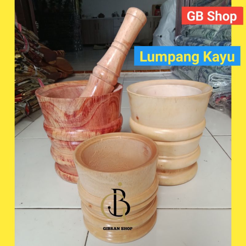1 set  Lumpang Kayu Besar Murah, Lumpang kayu tumbok ( lumpang+alu)