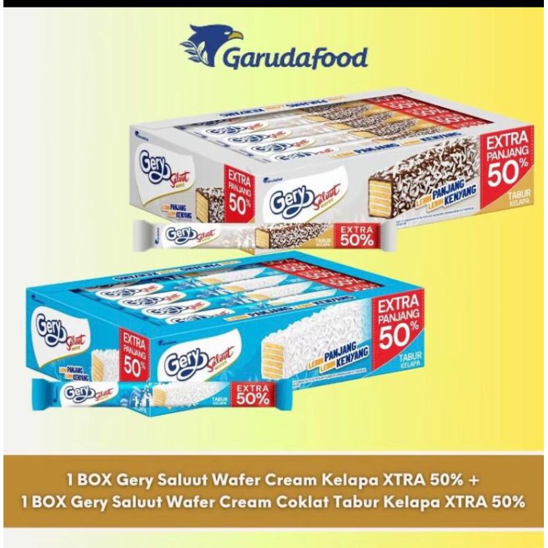 

1 Box Beli Gery Salut wafer cream coklat tabur kelapa + 1 Box Gery Salut Wafer cream tabur kelapa