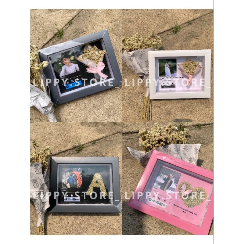 Bingkai custom Foto Aesthetic Kado Wisuda Pacar Anniversary bucket bunga edelwish - Cetak Foto dan L