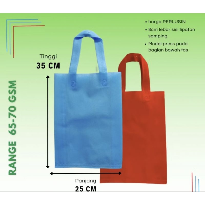 

1 Lusin isi 12 pcs Tas Goodie bag 25X35X8 Tas tenteng ulang tahun