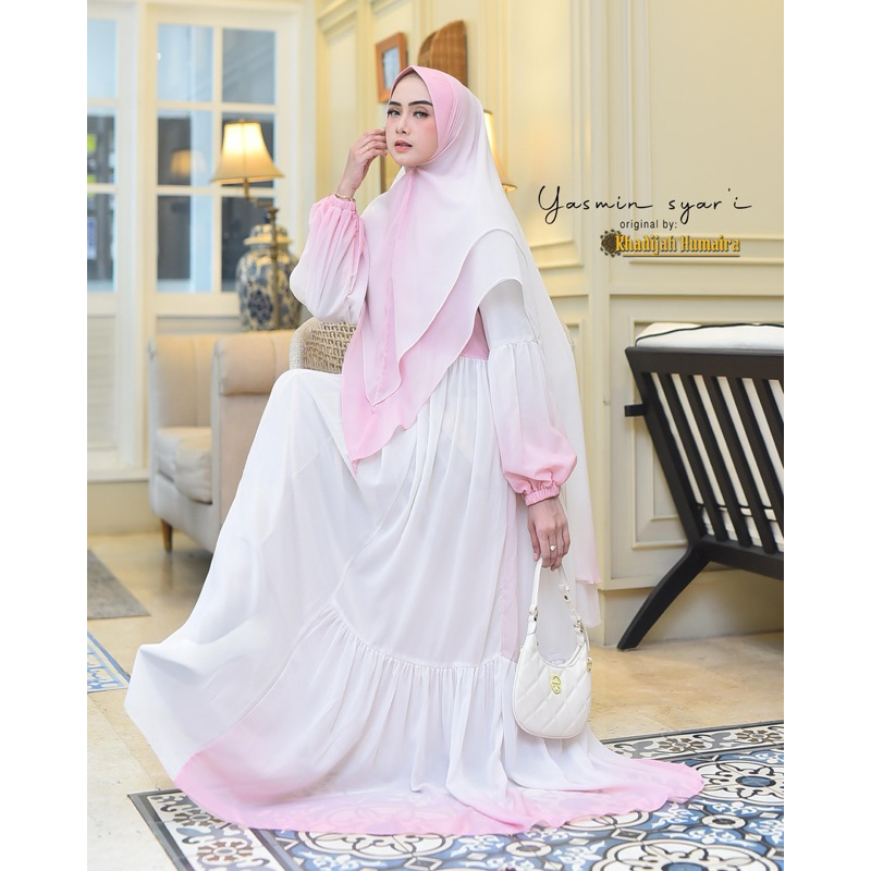 Humaira99 gamis syari ceruty babydoll gradasi best seller Syari Yasminn