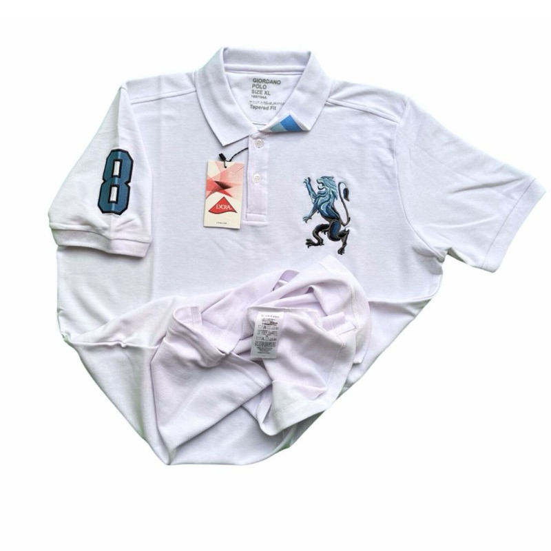 new produk/kaos kerah logo 3D singa/kaos polo singa kerah rajut kaos kerah pria terbaru