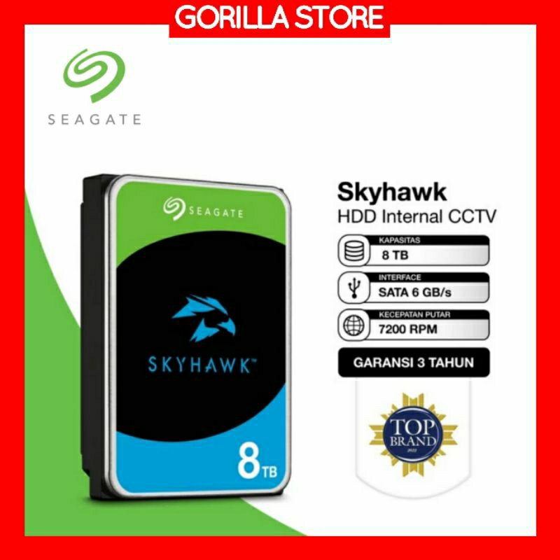 Seagate SkyHawk HDD / Hardisk Surveillance CCTV 8TB SATA