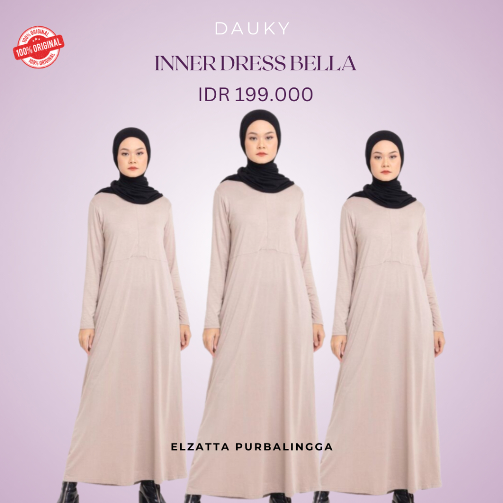 Dauky Inner Dress Bella Inner Gamis Atau Dalaman Gamis Wanita Bahan Kaos Super Premium
