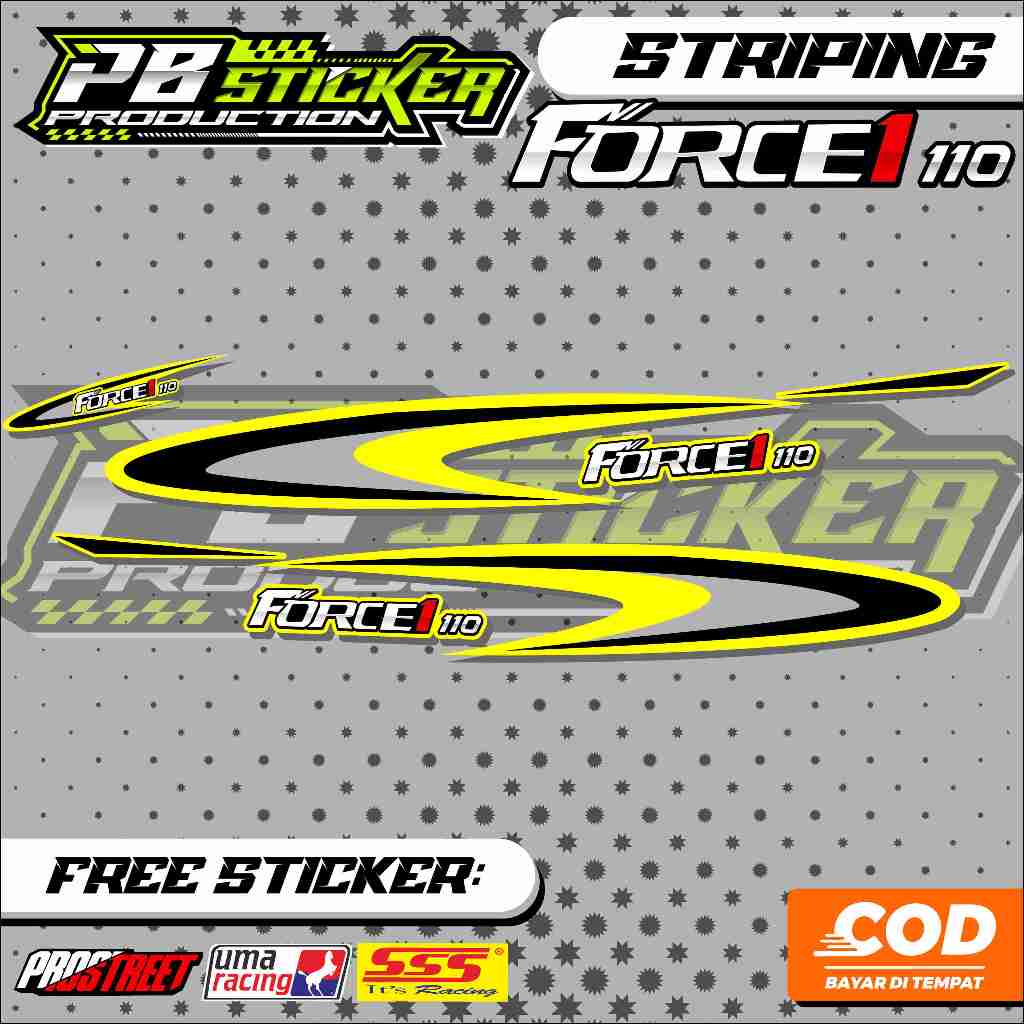 STICKER LIST YAMAHA FORCE ONE / STRIPING VARIASI YAMAHA FORCE ONE SIMPLE