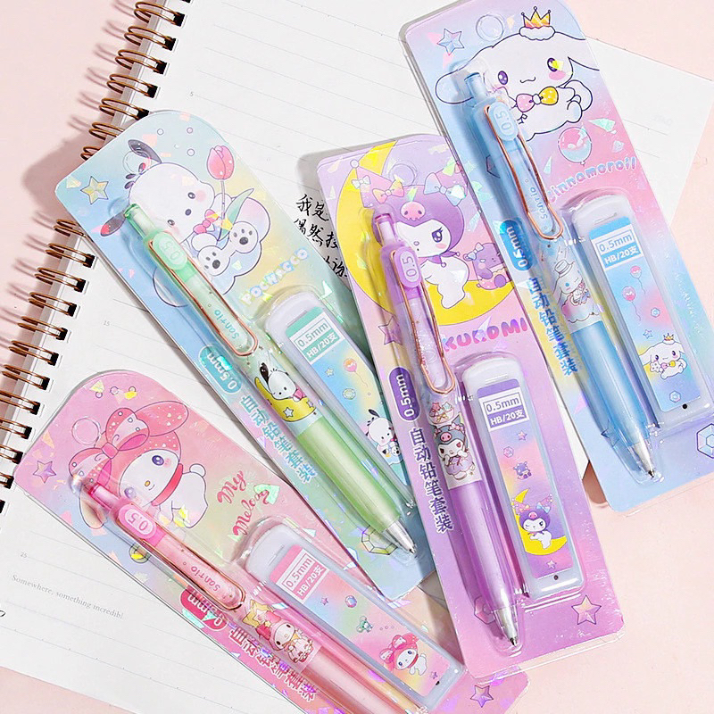 

1 Set Pensil Mekanik dan Refil isi ulang Fancy Motif Sanrio Lucu Pensil Anak Gambar Karakter