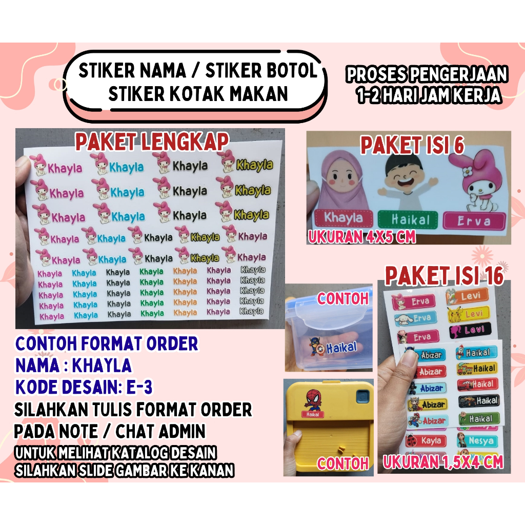

STIKER BOTOL / STIKER NAMA WATERPROF / STIKER DTF UV / STIKER KOTAK BEKAL (TERMURAH ISI 16PCS)