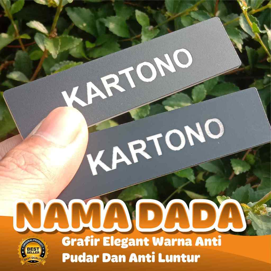 

Nama dada / nametag grafir elegant untuk orang umum, penjabat, PNS, guru, karyawan kantor dan lain-lain