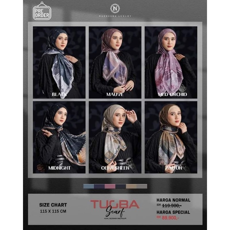 Tuqba scarf hijab motif by nadheera luxury
