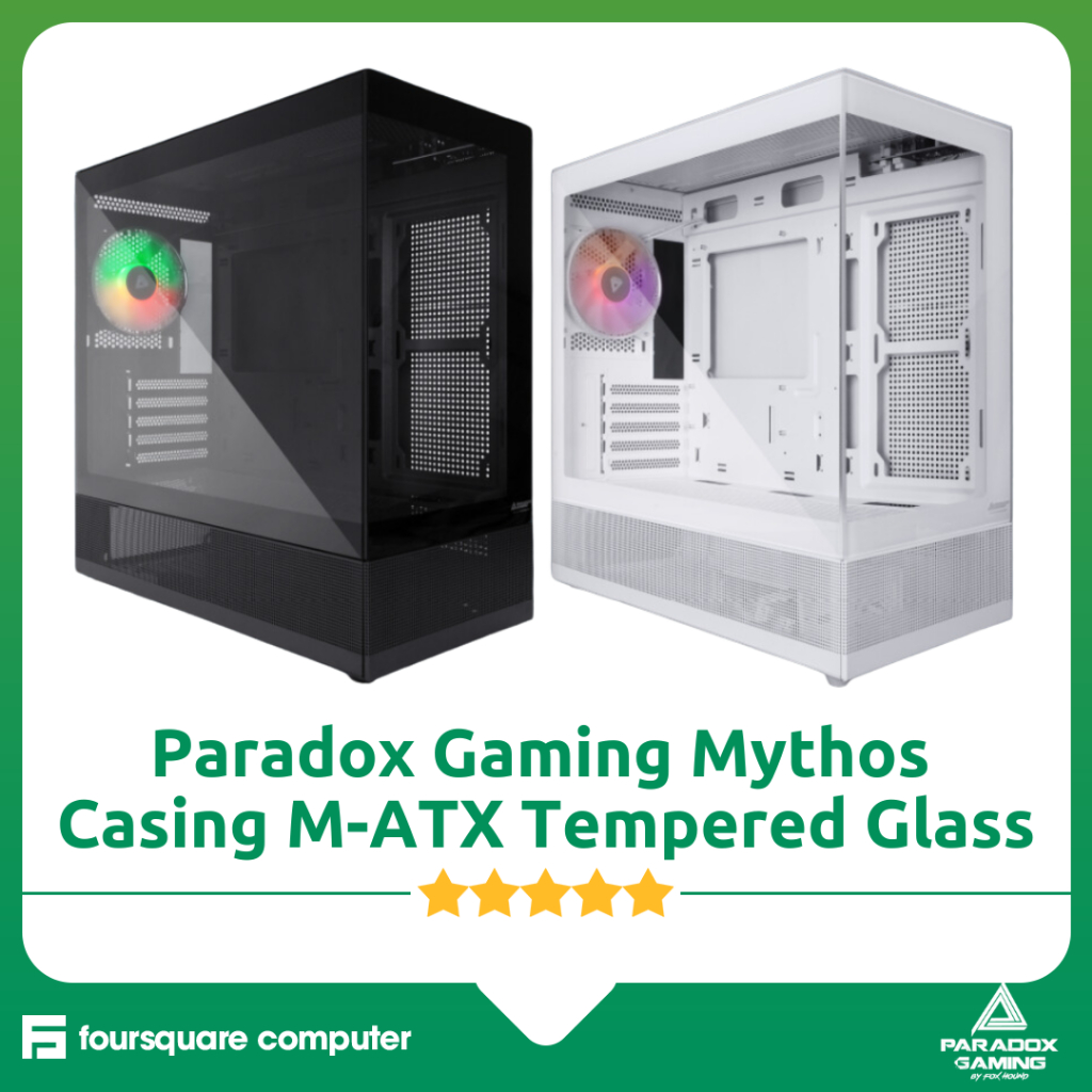 Paradox Gaming Mythos Black & White Casing PC M-ATX | CPU PC Case Gaming