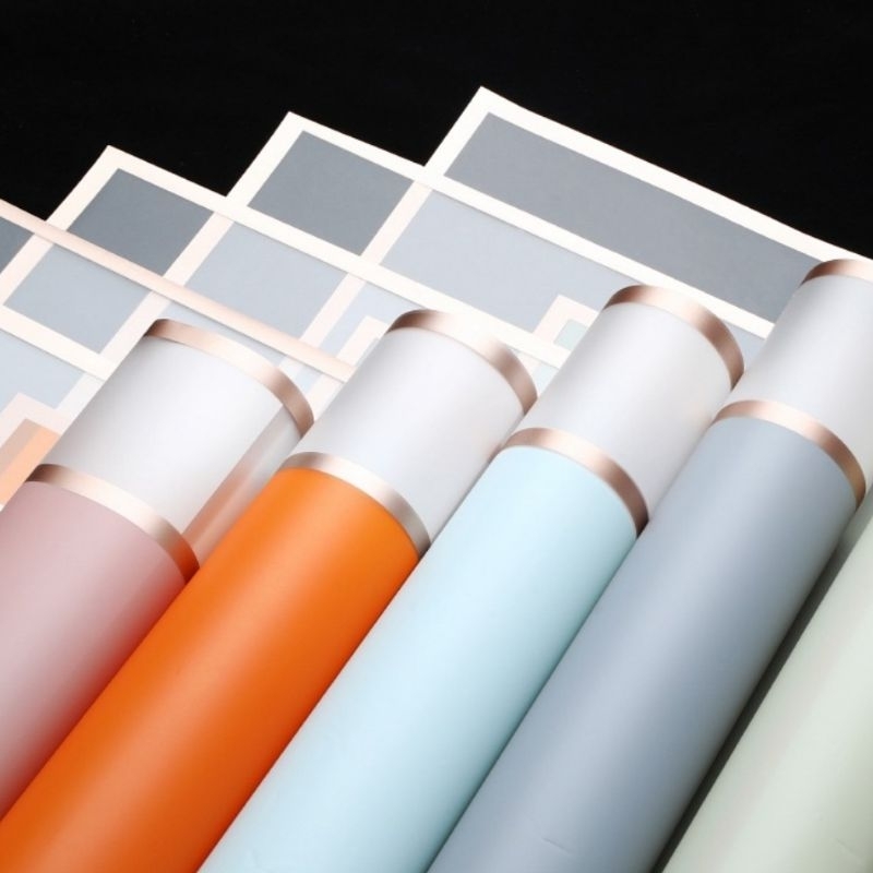 

kertas buket/transparant gold frame chellophane/kertas buket bunga list gold transparant