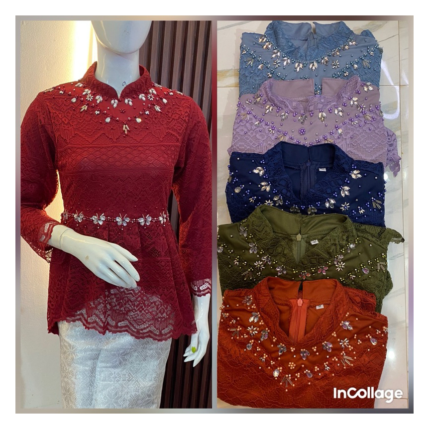 setelan kebaya berukat elsa/kebaya kekinian/kebaya seragaman pesta