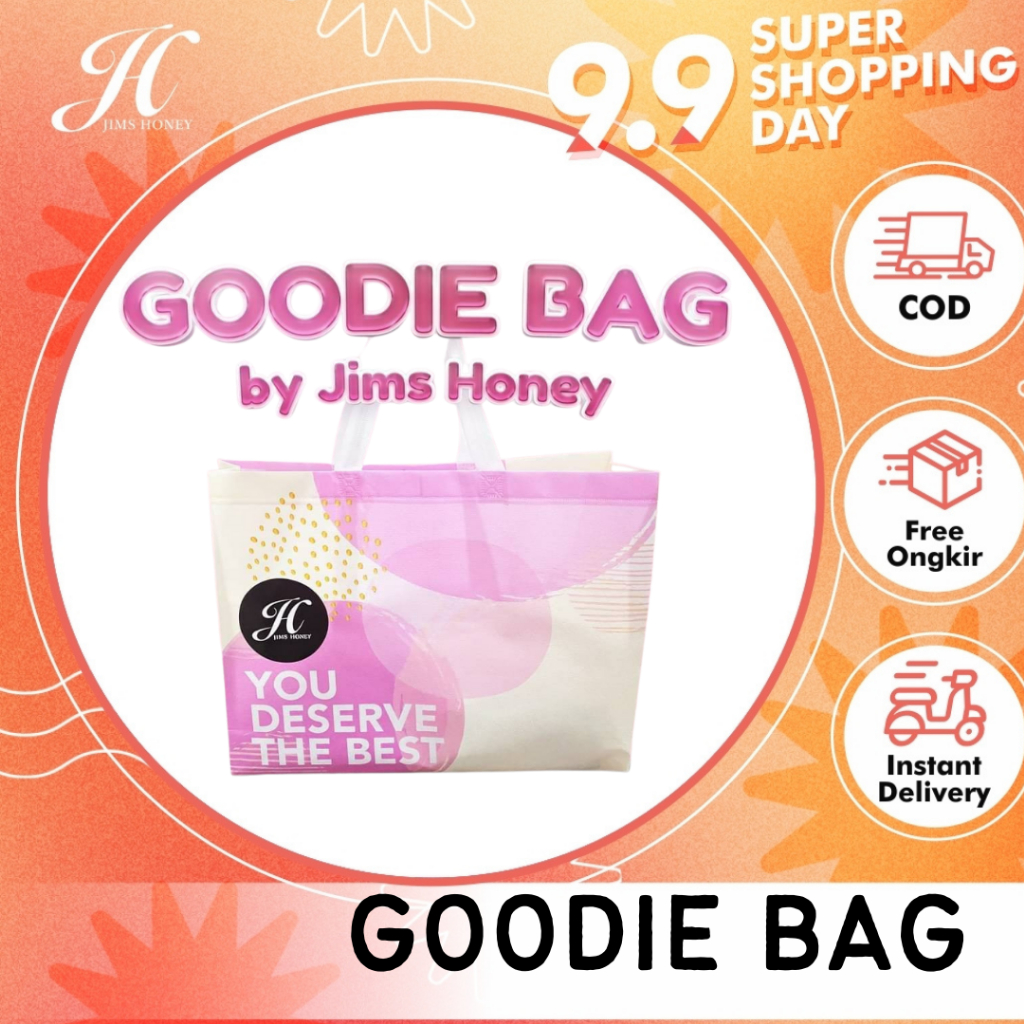 JIMS HONEY GOODIE BAG BESAR PINK tas belanja shopping bag go green murah kuat bahan spunbond