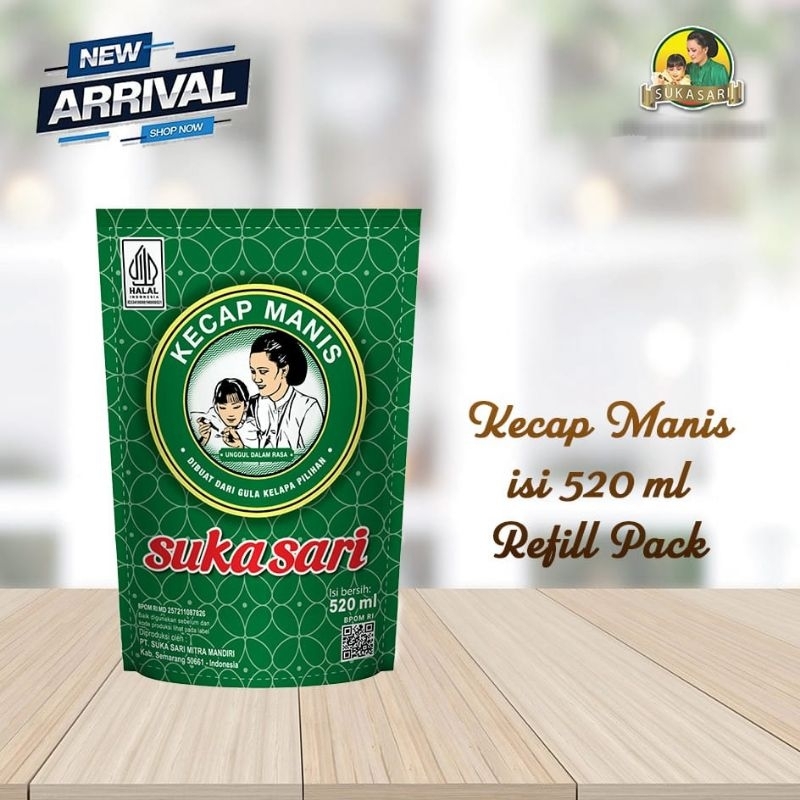 

Kecap Sukasari Manis Pouch 520 Ml (ASLI) Kecap Manis Gurih Lezat Bergizi